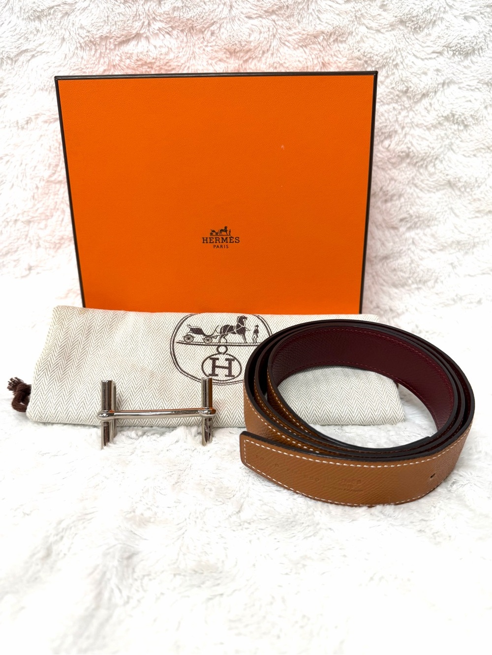 Constance Hermès Reversible Belt 38mm – Noir / Chocolat (Size 100)